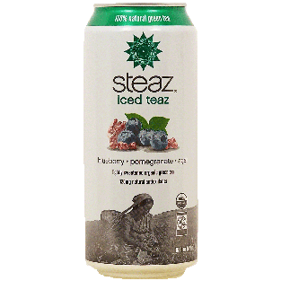 steaz iced teaz blueberry, pomegranate, acai lightly sweetened 16fl oz