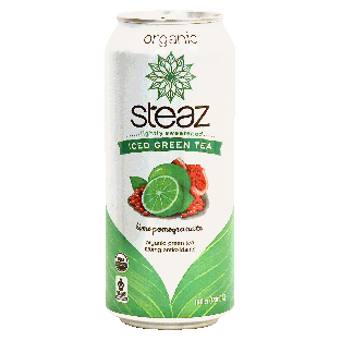 steaz organic iced green tea, lime pomegranate flavor 16fl oz