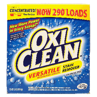 Oxi Clean  laundry stain remover powder, chlorine free, 290-loa13.42lb