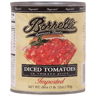 Borrelli Gourmet Foods all natural diced tomatoes, gluten free 28oz