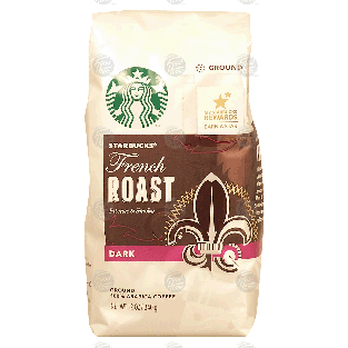 Starbucks French Roast intense & smoky, dark roast ground, 100% a12-oz