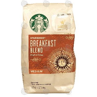 Starbucks Breakfast Blend bright & tangy, medium ground coffee, 112-oz