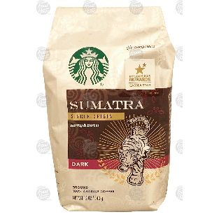 Starbucks Sumatra single-origin, earthy & herbal, dark roast grou12-oz
