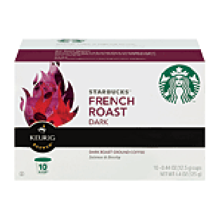 Keurig Starbucks french roast, dark roast ground coffee, 10 K-cu4.2-oz