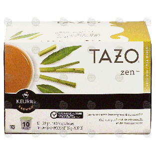 Keurig Tazo zen; green tea with lemongrass & spearmint, 10 k-cu1.37-oz