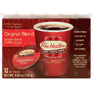 Tim Horton's  original blend, single serve coffee cups, 100% ar4.44-oz