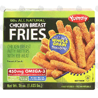 Yummy  chicken breast fries with whole grain breading 26-oz