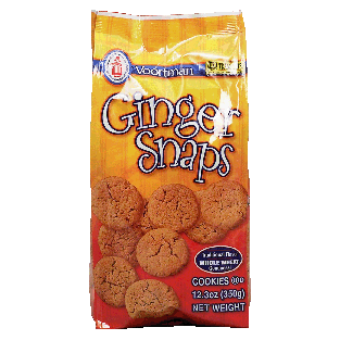 Voortman  ginger snaps, traditional flavor, whole wheat 12.3oz