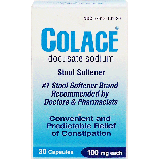Colace  docusate sodium stool softener, 100 mg each, capsules 30ct