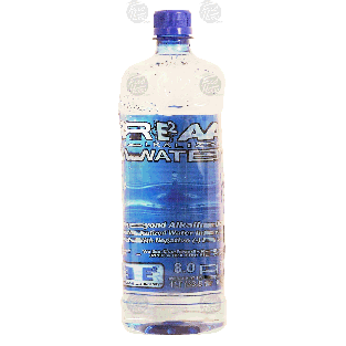 Real Water  alkalized water infused with negative (-) ions, 8.0 pH 1-L