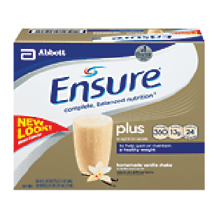 Ensure plus nutrition shake, vanilla, gain or maintain a healthy w30pk