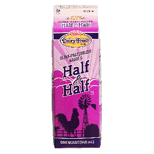 Dairy Fresh  half and half, ultra-pasteurized grade a 1qt