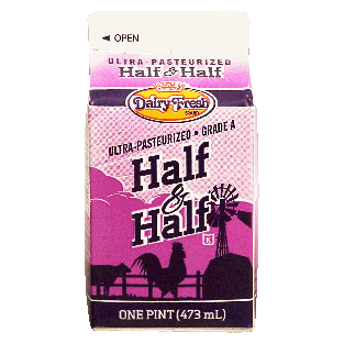 Dairy Fresh  half & half, ultra-pasteurized, grade a 1pt