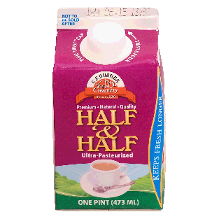 C.F.Burger Creamery half and half, ultra pasteurized 1pt