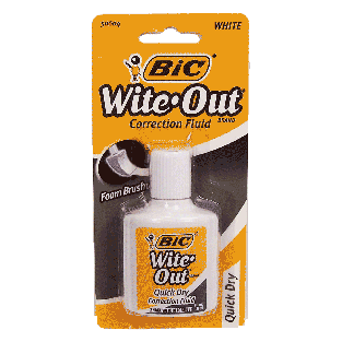 Bic Wite-Out quick dry correction fluid, foam brush 0.7fl oz