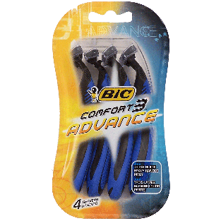 Bic Comfort 3 Advance triple blade heavy handle pivot razors 4ct