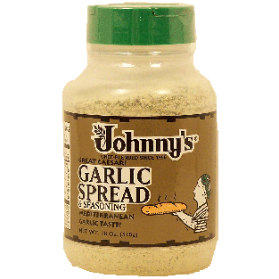 Johnny's  garlic spread & seasoning, medierranean taste 18oz