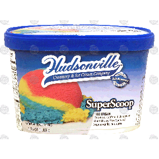 Hudsonville SuperScoop ice cream; black cherry, blue moon and v1.75-qt