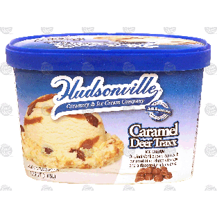 Hudsonville Caramel Deer Traxx vanilla ice cream with caramel f1.75-qt