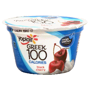 Yoplait Greek 100 fat free black cherry greek yogurt, 100 calorie5.3oz