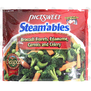 Pictsweet Steam'ables broccoli florets, edamame, carrots and cele10-oz
