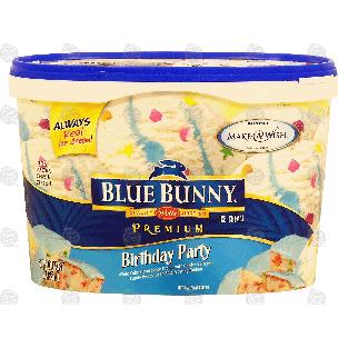 Blue Bunny Birthday Party ice cream with white cake, confetti c1.75-qt
