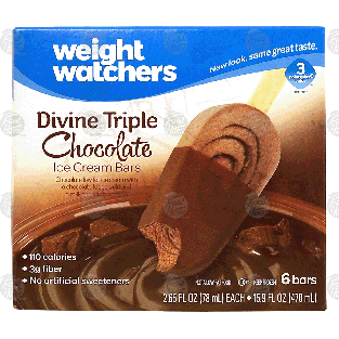 Weight Watchers Divine Triple chocolate ice cream bars and m15.9-fl oz