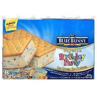 Blue Bunny Premium Birthday Party ice cream sandwiches, 8-coun34-fl oz