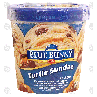 Blue Bunny Turtle Sundae milk chocolate caramel candies, salted pe1-pt