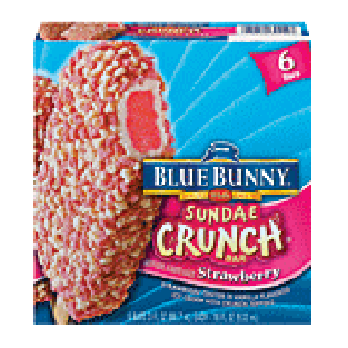 Blue Bunny Sundae Crunch Bar strawberry center in vanilla flav18-fl oz