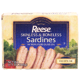 Reese  sardines skinless & boneless in 100% olive oil 3.75oz