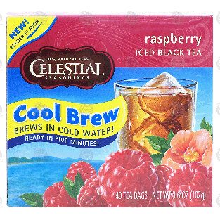 Celestial Seasonings  raspberry ice cool brew ice tea, 40 tea ba3.6-oz