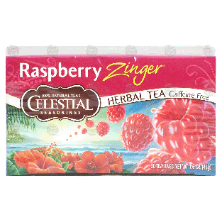 Celestial Seasonings Zinger raspberry 100% natural herb tea, caf1.6-oz