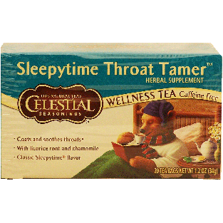 Celestial Seasonings Sleepytime Throat Tamer wellness tea herbal 1.2oz