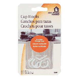 Helping Hand  white cup hooks in reusable plastic storage case  8ct