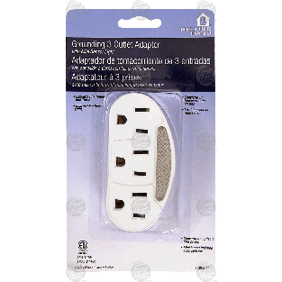 Helping Hand  grounding 3 outlet adapter with mini sensor light  1ct
