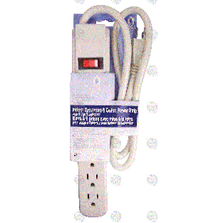 Helping Hand  indoor grounded 6 outlet power strip with surge suppr 1ct