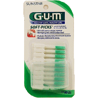 G-u-m Soft-Picks massages gums and dislodges food, free storage ca40ct