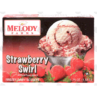 Melody Farms  strawberry swirl frozen dairy dessert 1.75-qt