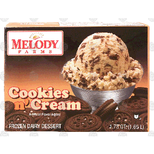 Melody Farms  cookies n' cream frozen dairy dessert 1.75-qt