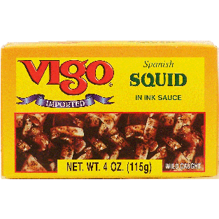 Vigo spanish squid/calamares in ink sauce, wild caught 4oz
