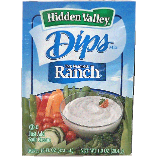 Hidden Valley Dips original ranch dip dry mix just add sour cream m 1oz