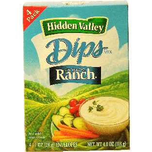 Hidden Valley Dips original ranch mix, just add sour cream, 4-envel 4oz