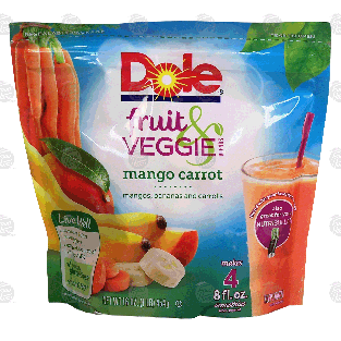 Dole fruit & veggie blends mango carrot; mangos, bananas and carr16-oz