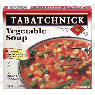 Tabatchnick  frozen vegetable soup, two microwaveable cooking pouc15oz