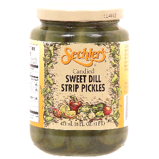 Sechler's  candied sweet dill strip pickles 16fl oz