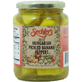 Sechler's  hot hungarian pickled banana peppers 24fl oz