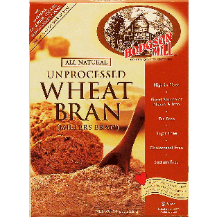 Hodgson Mill Millers Bran unprocessed wheat bran, all natural 14oz