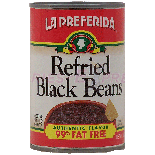 La Preferida  refried black beans, 99% fat free, authentic flavor 16oz