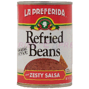 La Preferida  refried beans with zesty salsa 16oz